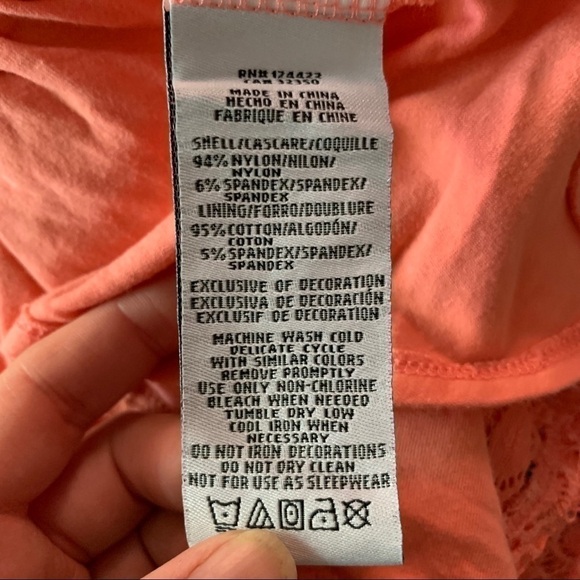 DKNY Peach Coral Crochet Lace Circle Skirt w/ Shorts 5 - Picture 4 of 4